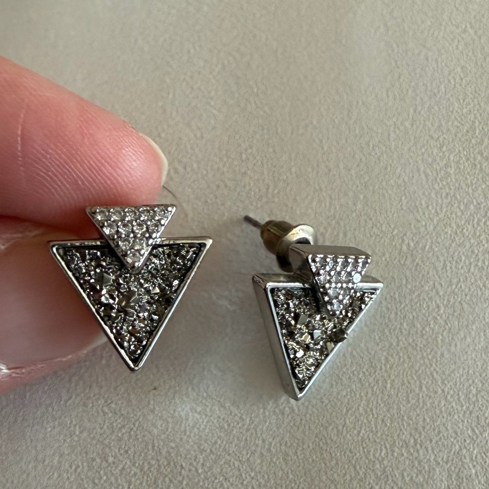 triangle shaped sparkly earrings
